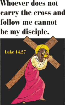 Jesus carries cross