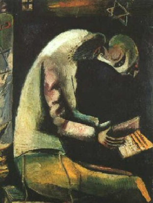 Jew at prayer by Marc Chagall