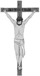 Jesus hanging from the cross