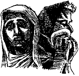 Two women weeping