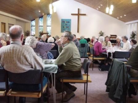 Elderly people at a lunch club at St mark's 